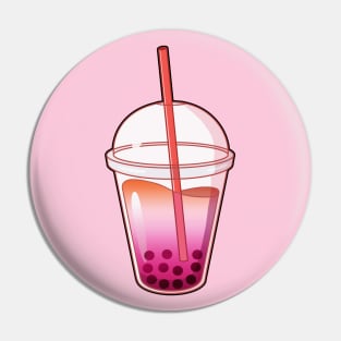 Lesbian Flag Bubble Tea Pin