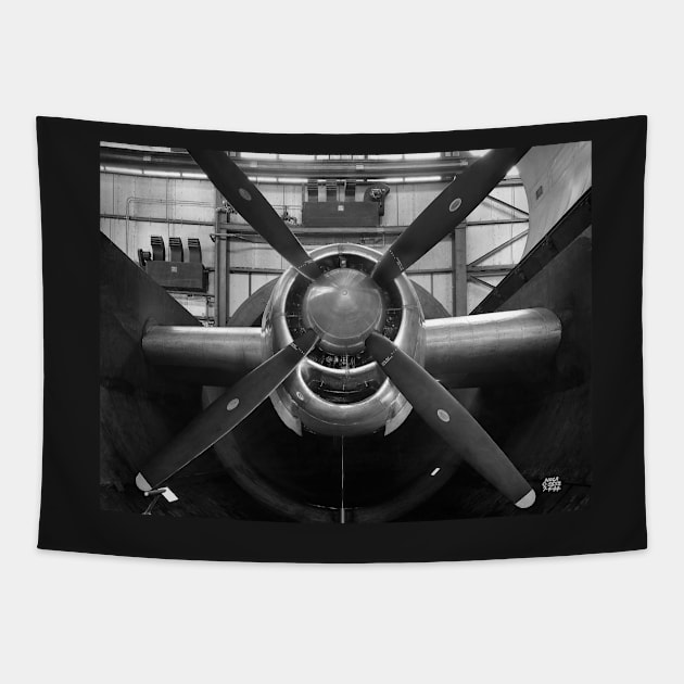 B-29 Super-fortress Engine in the Altitude Wind Tunnel Tapestry by immortalpeaches