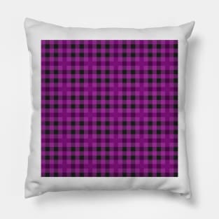 Purple Pixel Plaid Pillow