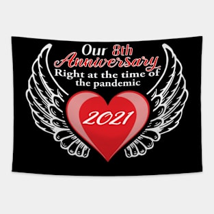 8th Anniversary pandemic 2021 winged lovers Tapestry