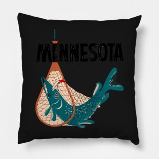 Minnesota Fishing Design Pillow