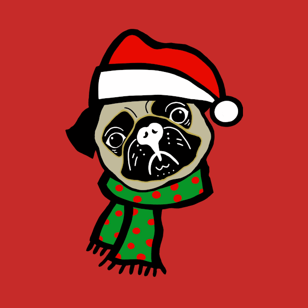 christmas pug Santa by yumiyoshi4