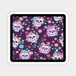 Floral Sugar Skulls Magnet