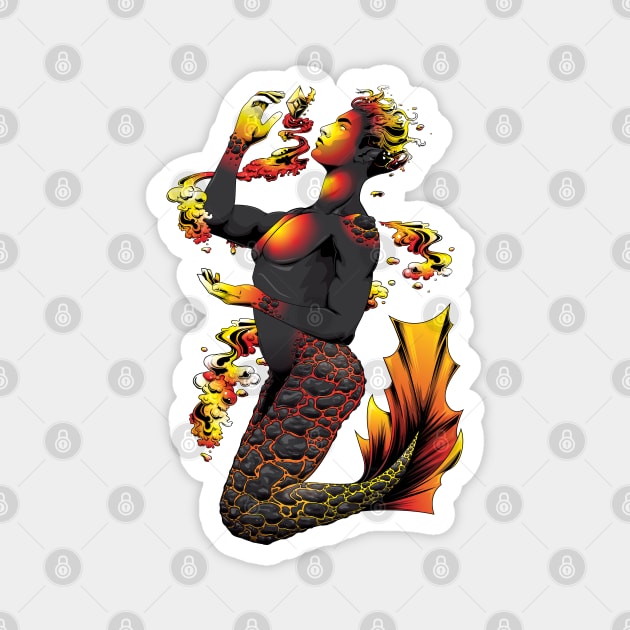 Lava Merman Magnet by redappletees