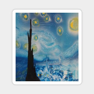 A starry night inspired by Van Gogh Magnet