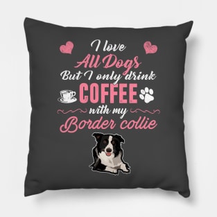 Only Drink with my Border Collie Pillow