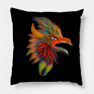 Feathered Serpent Dragon Pillow