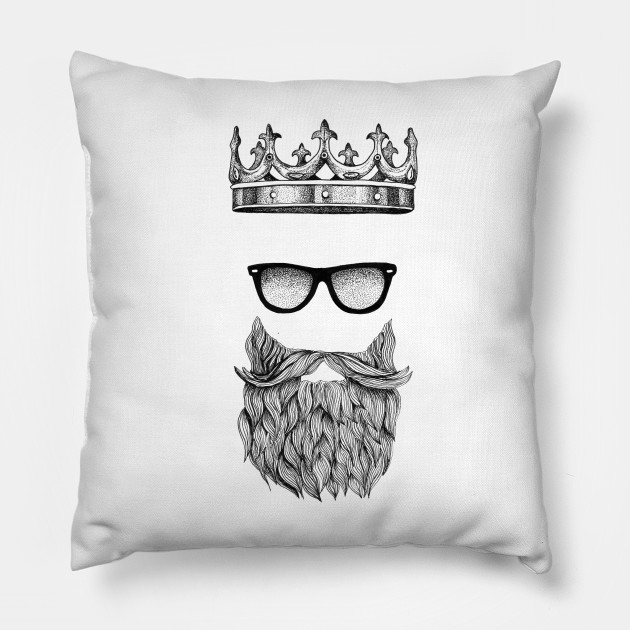 Bearded King - Awesome Tattoo Style Beard T-Shirt - Beard - Pillow | TeePublic Bearded King - Awesome Tattoo Style Beard T-Shirt - Beard - Pillow | TeePublic