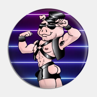 Neon Leather Pig Pin