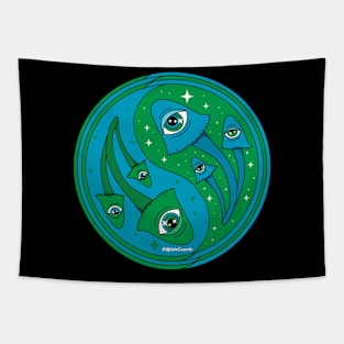 Yin Yang Mushrooms - Green Tapestry