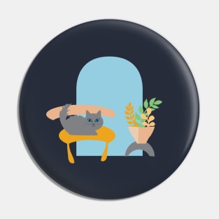 Cute Black Cat Chair Room 4 Pin