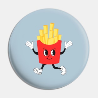 Retro French Fries Grin Face Pin