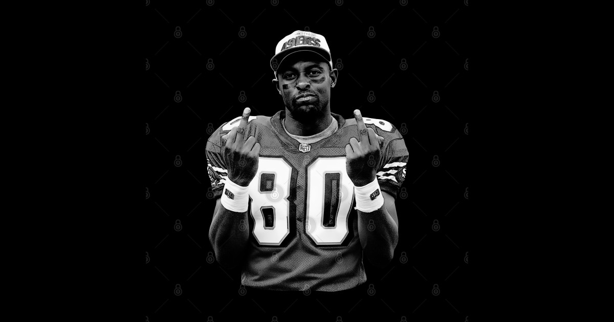 Jerry Rice Middle Finger Retro White Black - Jerry Rice - Sticker ...