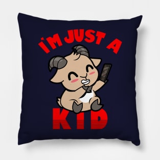 Funny Cute Kawaii Goat Selfie Funny Meme Gift For Kids Pillow
