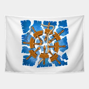 Nautical Sailor Rudder Turns Tapestry