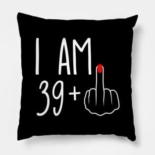 Vintage 40th Birthday I Am 39 Plus 1 Middle Finger Pillow