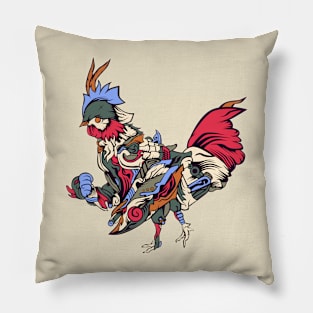 destroyer chicken vector illustration Pillow