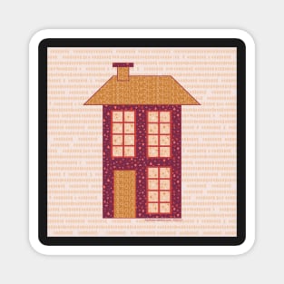 Little Pink and Mustard two-storey house - French village Magnet