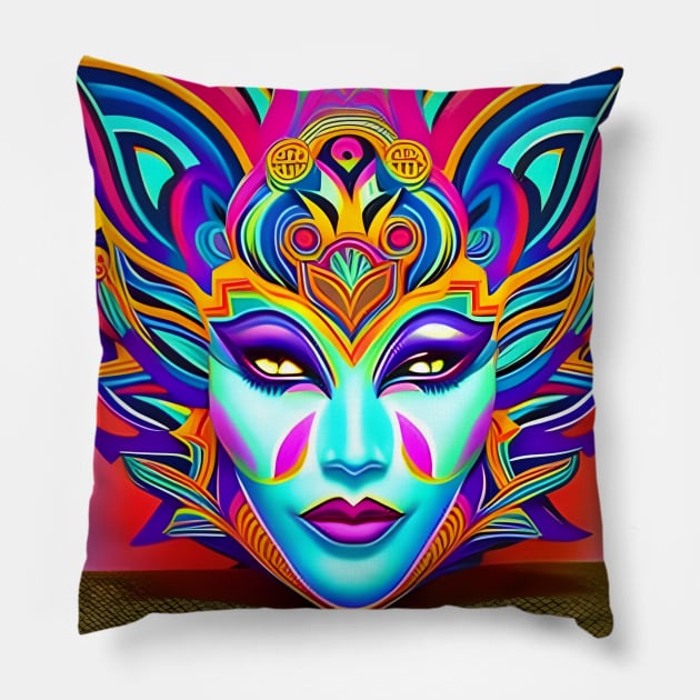 DMTfied (19) - Trippy Psychedelic Art Pillow by TheThirdEye