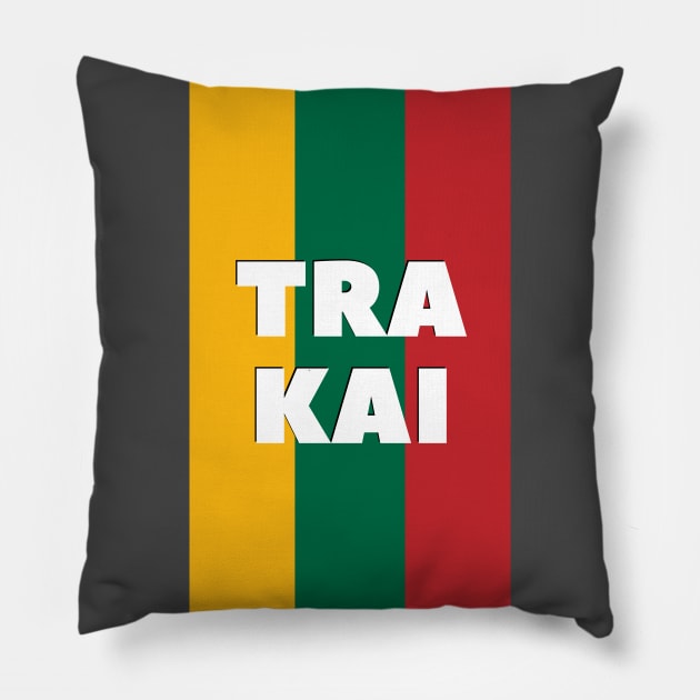 Trakai City in Lithuanian Flag Vertical Pillow by aybe7elf