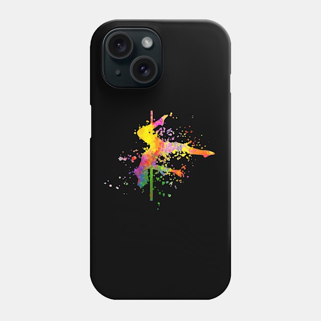 Pole Dance Fitness Color Splash Pole Dance Phone Case by WoollyWonder