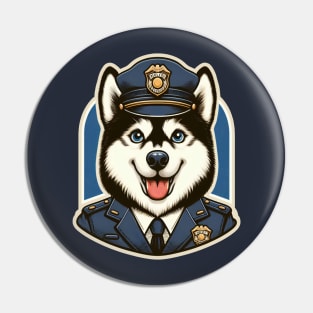 Husky Police Pin