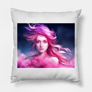 A Portrait in Cherry Blossom Dreams Pillow