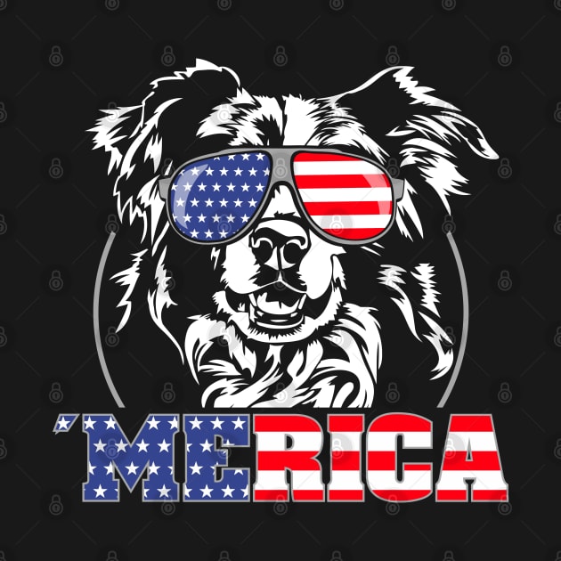 Proud Border Collie American Flag Merica by wilsigns