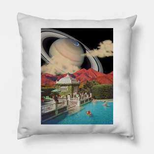 Pool House - Surreal/Collage Art Pillow