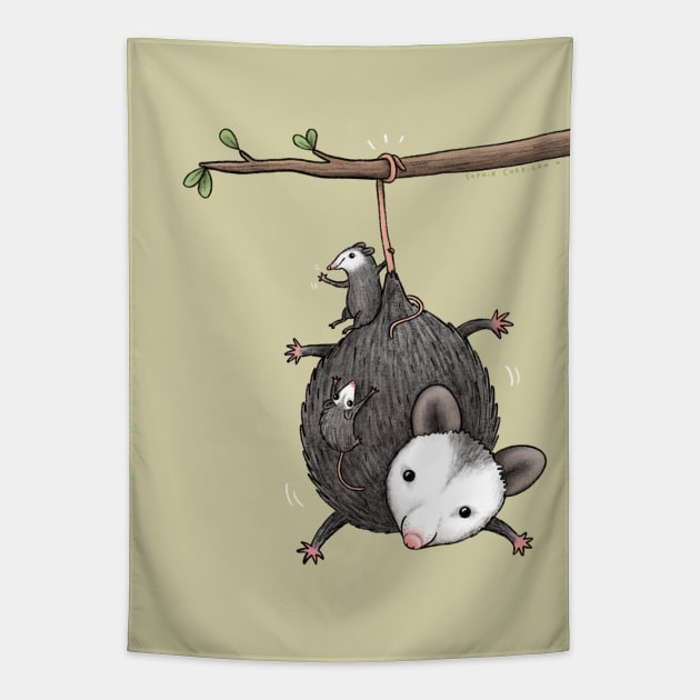 Opossum Family Tapestry by Sophie Corrigan