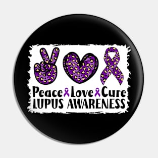 Peace Love Cure Lupus Awareness Pin