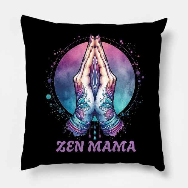 Zen Mama, Namaste Yoga Pillow by O.M.Art&Yoga