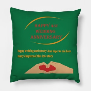 happy 4st wedding anniversary Pillow