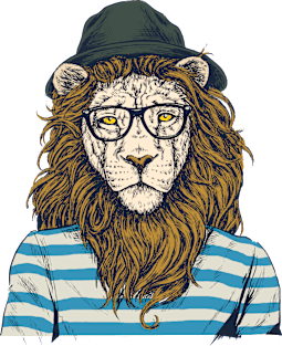 Hipster Lion Magnet