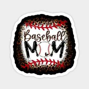 Baseball Mom Leopard   Baseball Mom Magnet
