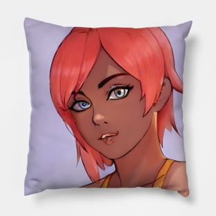 Pink Hair Anime Girl Pillow