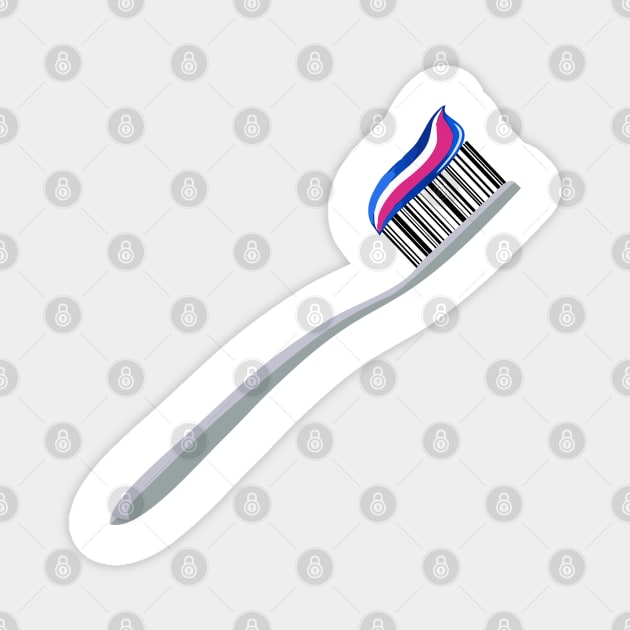 Barcode Art - Toothbrush Magnet by RosArt100