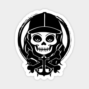 Deckhand Skull and Anchor Black Logo Magnet