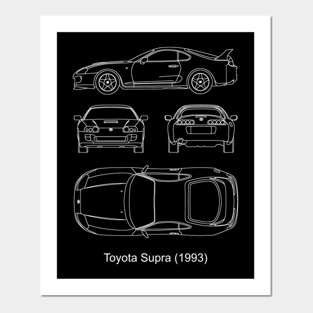 Wall Art Poster Print Wall Art Twin Turbo Toyota Supra TT Poster 2JZ-GTE