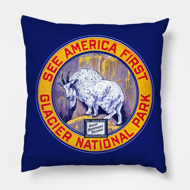 1930s Glacier National Park Pillow by historicimage