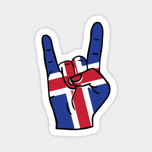 Rock On Iceland // Icelandic Flag Rock Hand Magnet