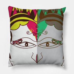 pop art of two face Pillow