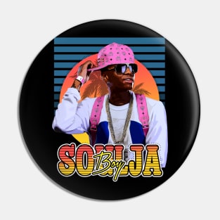 Retro Flyer Style Soulja Boy Hip hop Pin