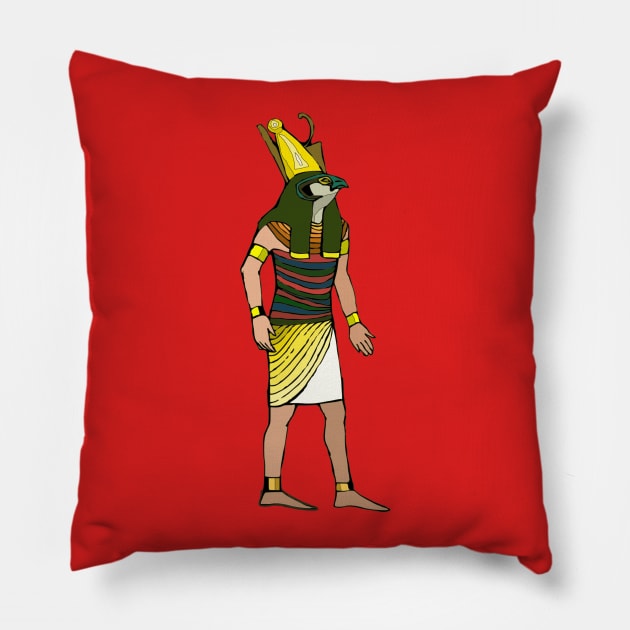 Ancient Egyptian Painting - Horus, the Falcon God Pillow by PatrioTEEism