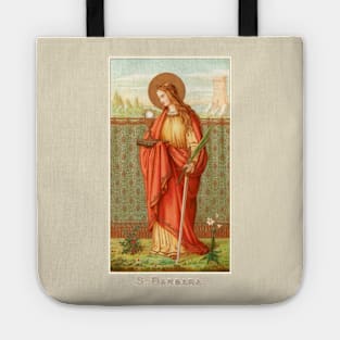 Saint Barbara Vintage Holy Card Tote