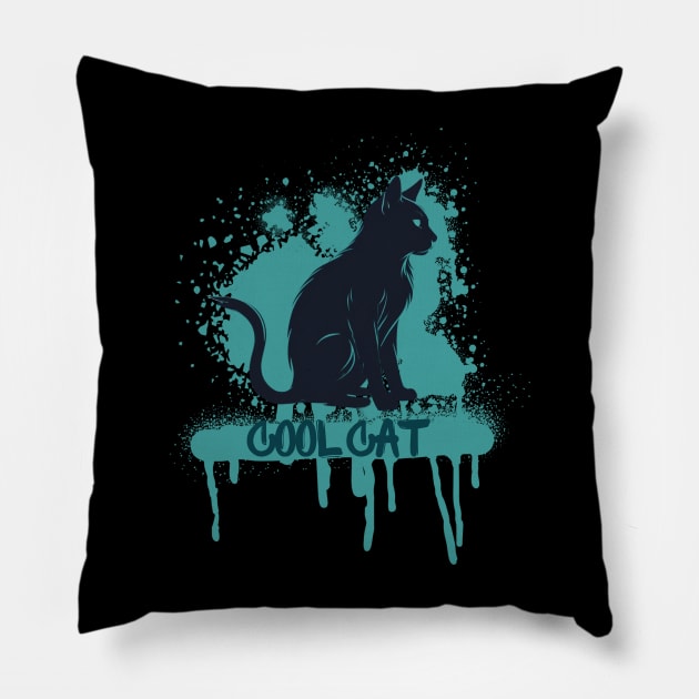 Cool Cat Pillow by Trip Tank