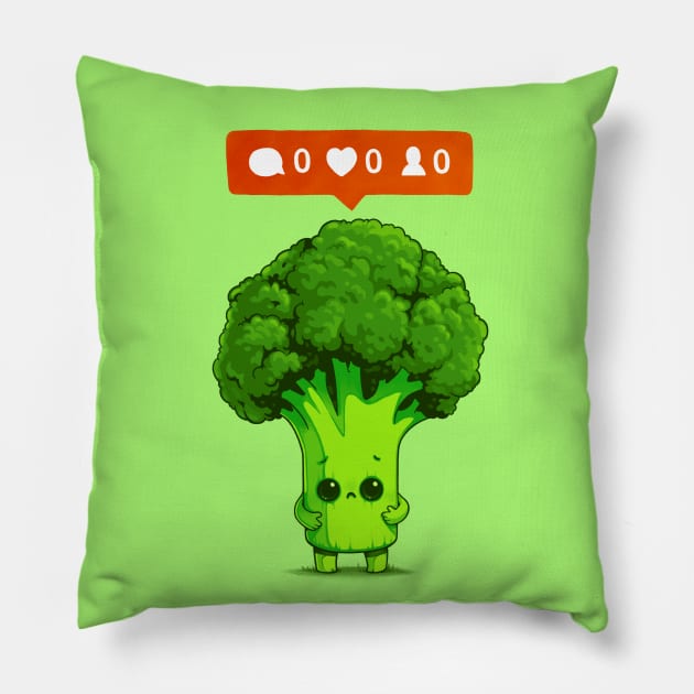 Nobody Loves Me - Broccoli Pillow by Naolito