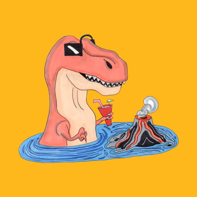 Hot Tub T-Rex by Salty Pretzel