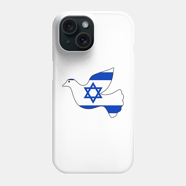 Israel Flag Peace Dove Phone Case by Sanu Designs