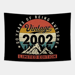 20 Years Of Being Awesome Vintage 2002 20th Birthday 20th Birthday Gift Tapestry